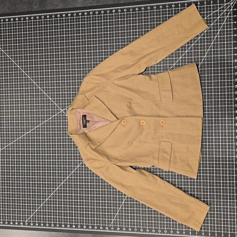 Size 2 Talbots Satin Lined Camel Blazer - Excellent Condition